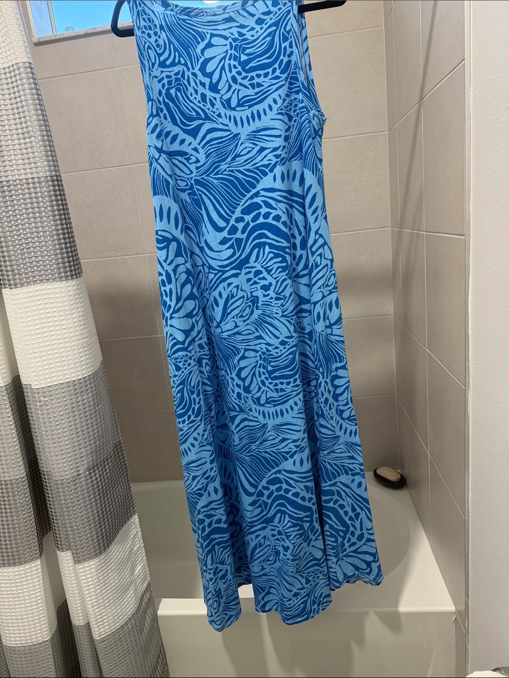 Soft Surroundings Blue Patterned Maxi Dress - Picture 2 of 6